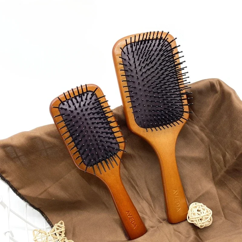 Wood Comb Healthy Paddle Cushion Hair Loss Massage Brush Hair Brushes Combs Scalp Professional Bamboo Comb Hair Care Healthy 1PC