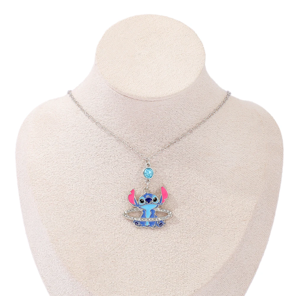 

Disney Fashion Cartoon Cute Planet Saturn Stitch Couple Toys Personalized Hip Hop Pendant Sweater Chain