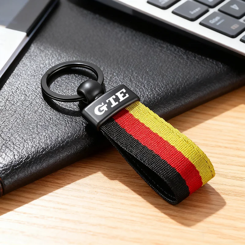 النايلون حزام كيرينغ قلادة سلسلة مفاتيح السيارة حامل لفولكس واجن GTE شعار بولو طوارق شاران بيتل المفاتيح الملحقات