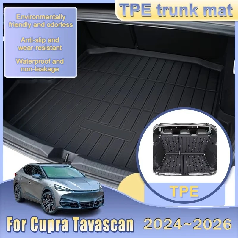 TPE-Kofferraum für Cupra Tavascan Volkswagen ID. UNYX 2024 2025 2026, Auto-Cargo-Liner-Matte, TPE-Anti-Rutsch-Kofferraummatte, Tablett, Aufbewahrungsteppich