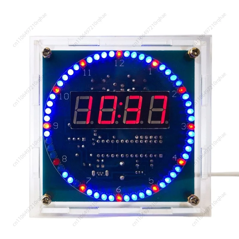 

LED Light-Controlled Clock DIY Soldering Kit - 4-Digit Rotary Temperature-Controlled Electronic Clock 51 MCU Assembly & Spare