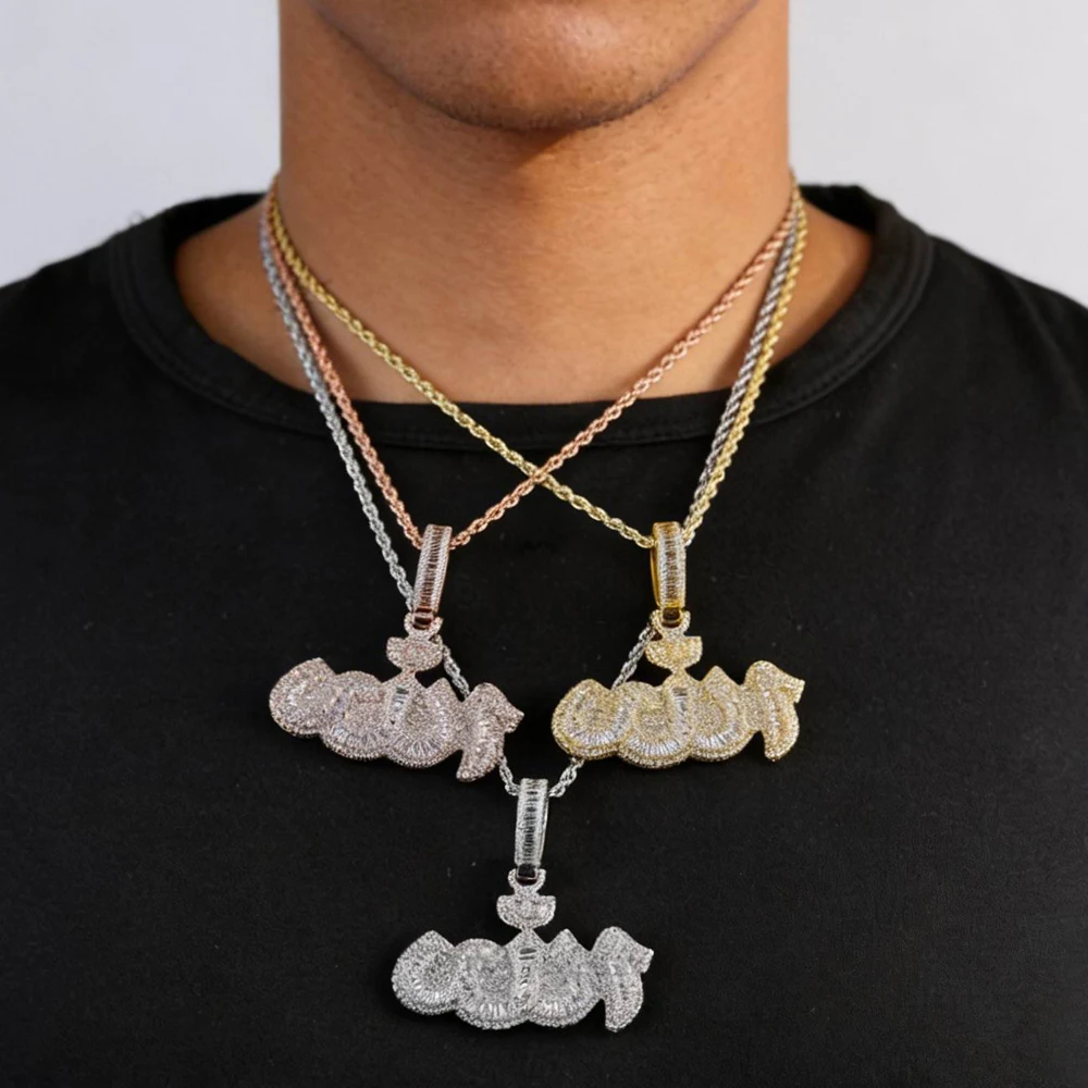 بلينغ جديد Allāh قلادة قلادة مع سلسلة التنس جودة عالية مثلج خارج مايكرو تمهيد زركون الهيب هوب موضة للهدايا