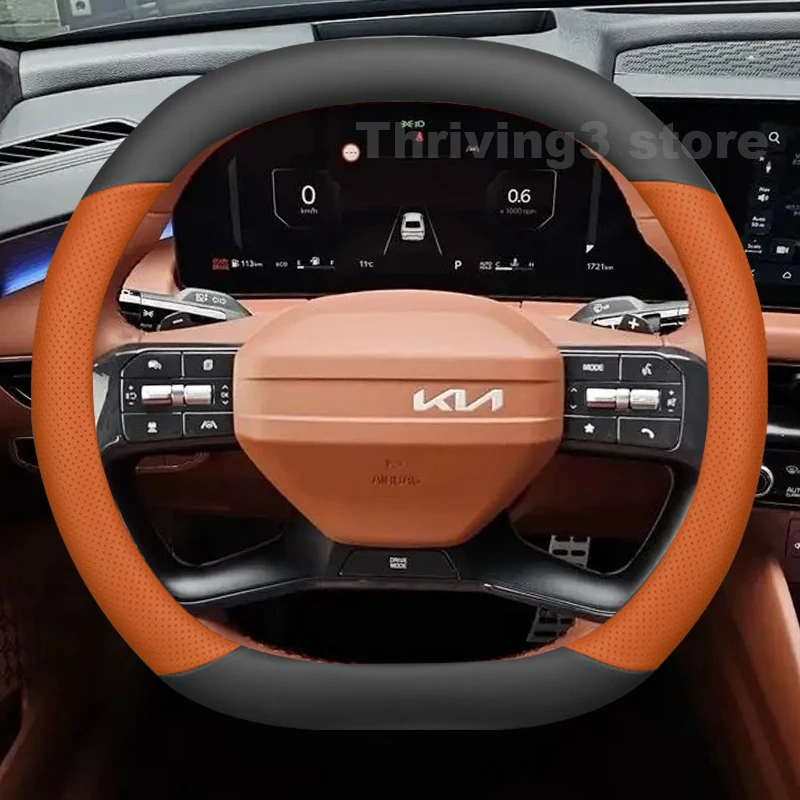 

Leather Car Steering Wheel Cover For Kia K8 2025 2026 K4 S 2024 Covers For Covers Auto interior Kia K4 GT Line 2025 Accessories