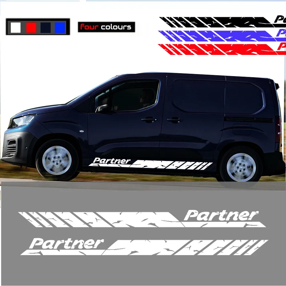 

Car Styling For Peugeot Partner Vinyl Auto Decal Sticker Graphics Kit Sport Side Door Exterior Accessories 2pcs