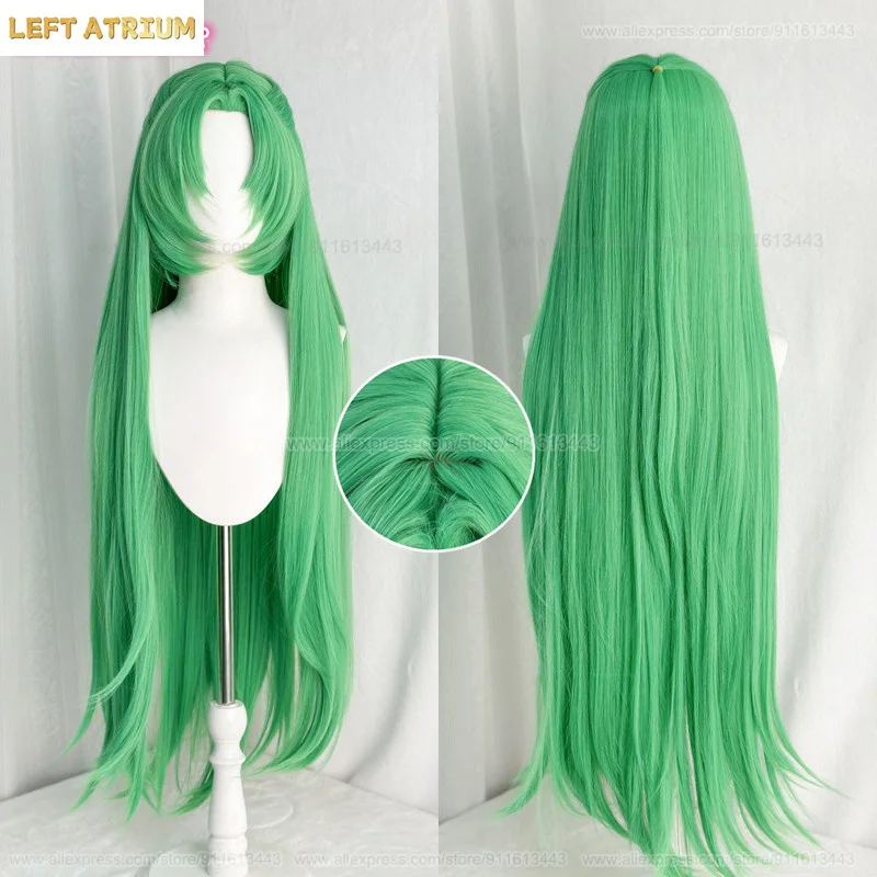 アニメ-sonozaki-シオンロング-100-センチメートルグリーンスタイルコスプレウィッグ耐熱人工毛ハロウィンパーティー女性ウィッグ-無料ウィッグキャップ