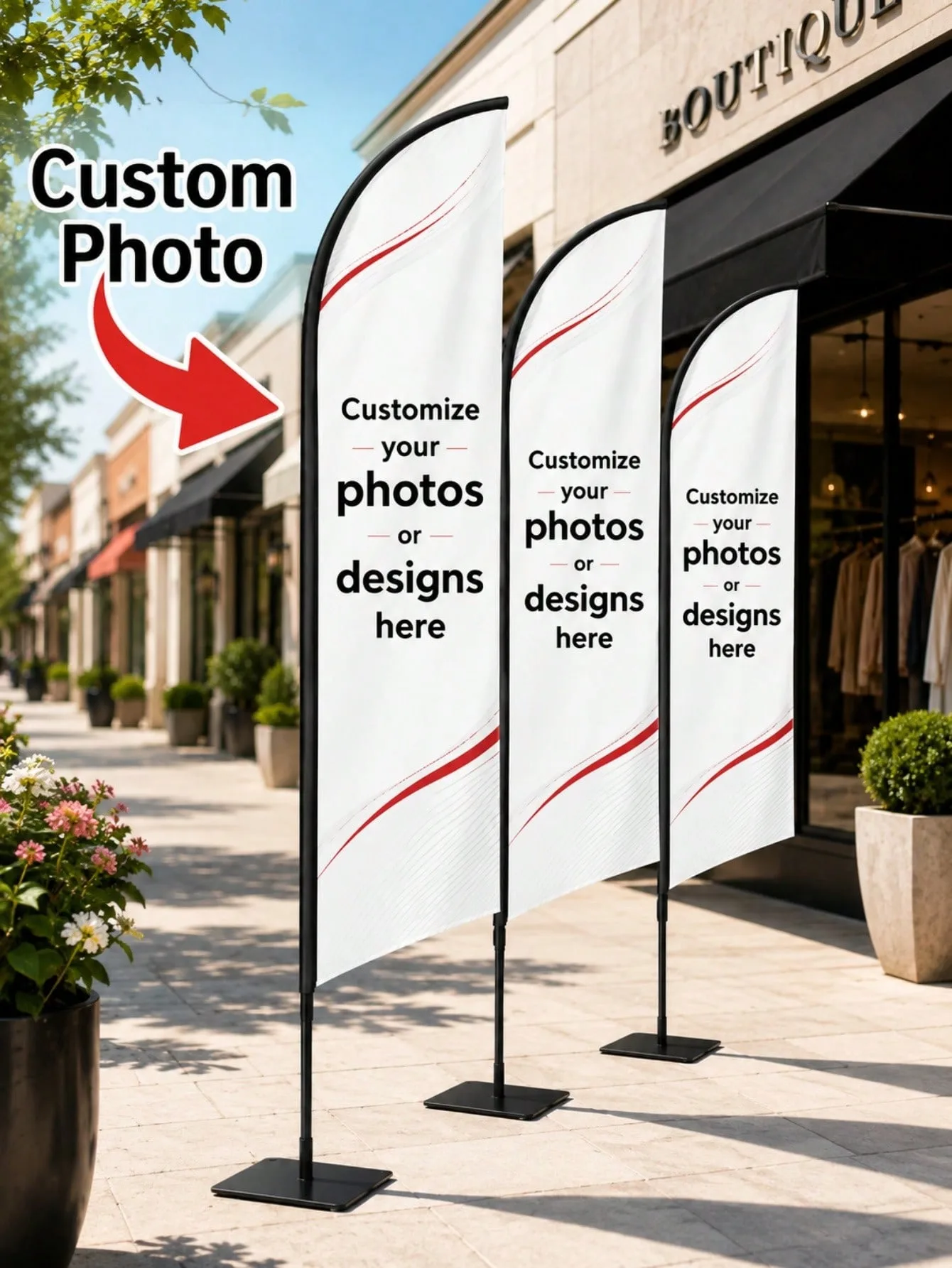 Customized Feather Flag - Flag Face Only with Thickened Support Durable Light-Blocking Fabric for Outdoor Commercial Adverti