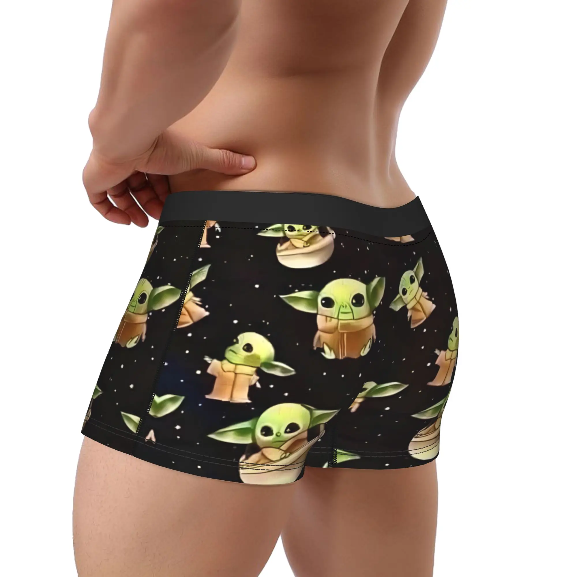 Men's Grogu Baby Yoda Mandalorian Underwear StarWars Humor Boxer Briefs Shorts Panties Male Mid Waist Underpants M-XXL