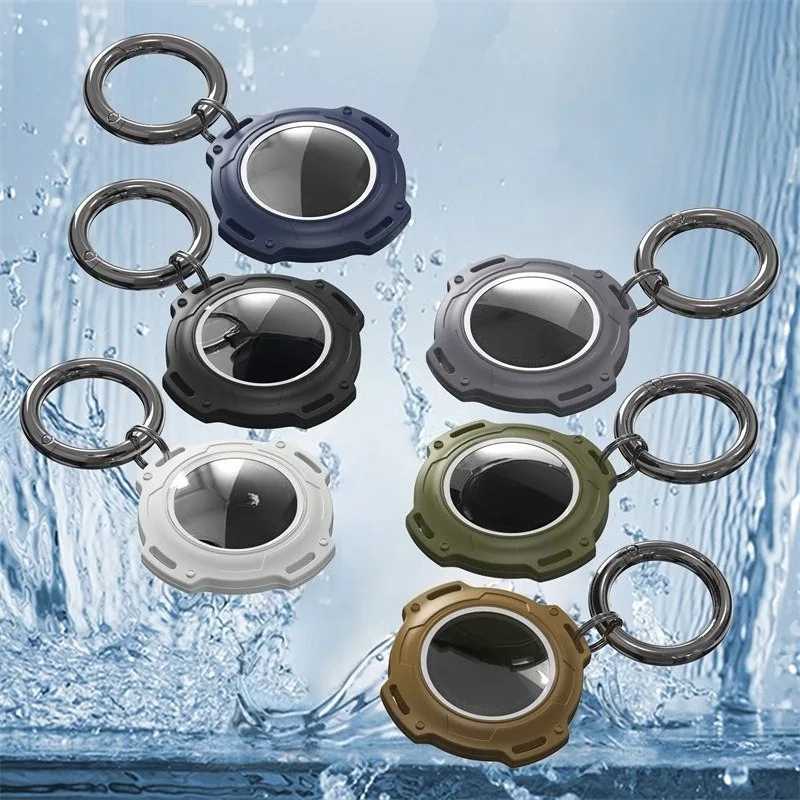 

Rugged Armor Case， For Apple AirTag – Shockproof Anti-Lost Keychain Holder with Bag Clip Accessory