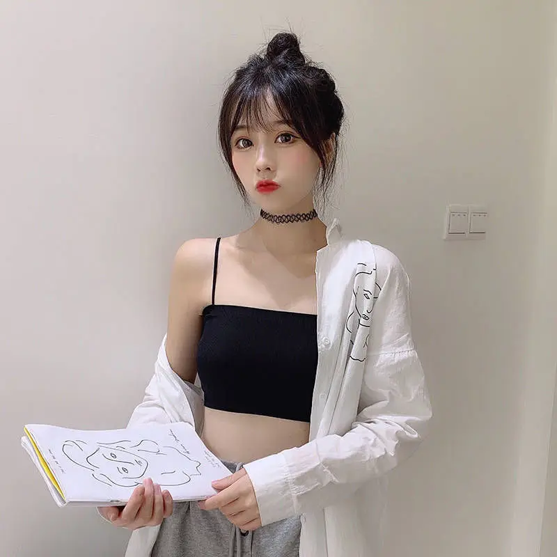 

1pcs Girls Seamless Ice Silk Tube Top Bra Solid Intimates Lingerie Teenager Vest Underwear Middle High School Students Tank Tops