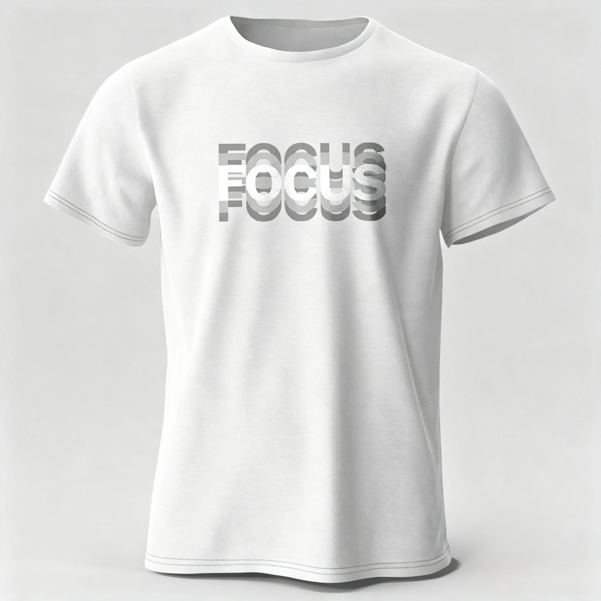 Focus Letter Minimalist Style Cotton T-Shirt Lightweight Round Neck Short Sleeve Tee Perfect for Men & Women Summer T Shirt