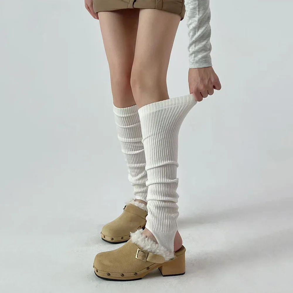 

Women's Cashmere Leg Warmers Open Toe Slimming Long Boot Socks for Yoga Ballet Dance Winter​ Blend Slouchy Heel Ankle Footed