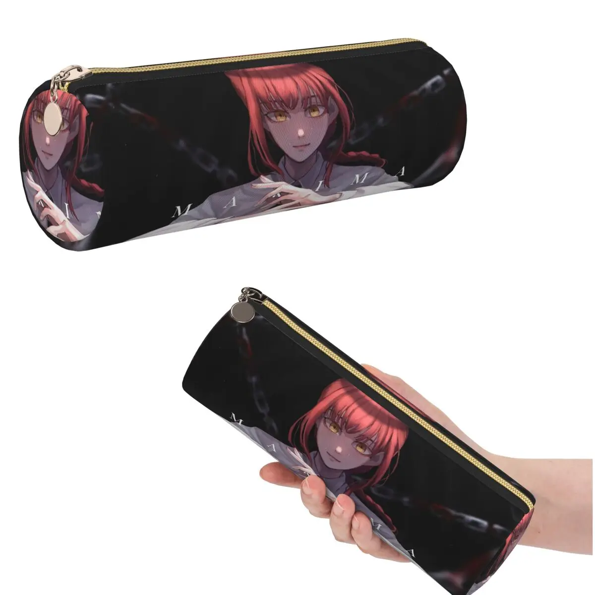 Anime Chainsaw Man Makima Federmäppchen für Kinder, Geschenke, Stiftbox, Bleistiftbeutel, Schreibwaren, Stifthalter, Tasche