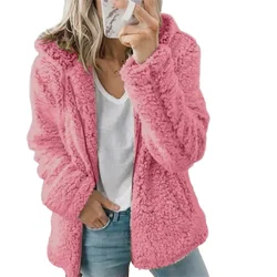 Sweat à capuche épais en peluche pour femme, cardigan monochrome, sweat à capuche chaud, confortable, décontracté, mode féminine, hiver, 5XL