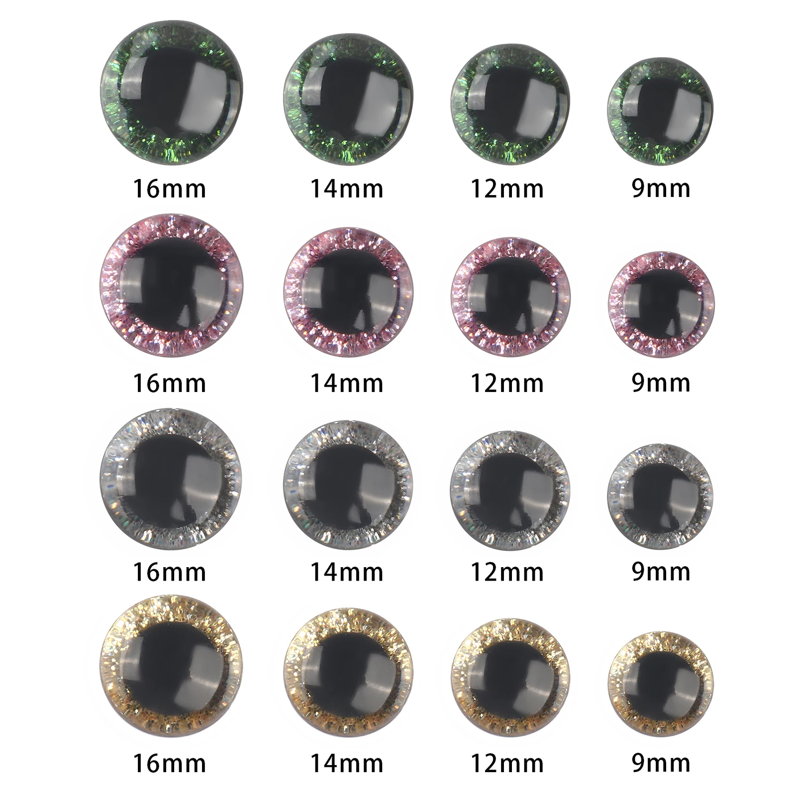 20Sets Plastic Multicolor Eye Sequins Doll Safety Eyes Round Eyeballs for DIY Toy Bear Cat Making Tools DIY Craft Accessories