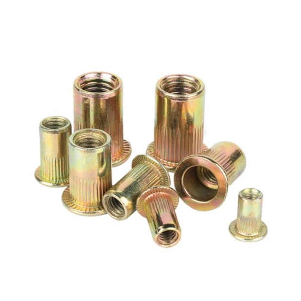 M3 M4 M5 M6 M8 M10 M12 Rändelmuttern Nietmutter Mutternkappe Kohlenstoffstahl Nietmutterkappe Senkkopf Flachkopf Gewindeeinsatz plattiert