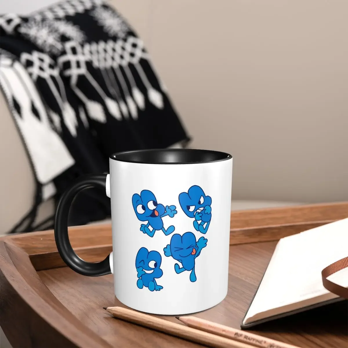 

BFDI Four BFB Mug Funny Ceramic Coffee Cups Tea Mugs Milk Cup Drinkware Gifts for Woman Man