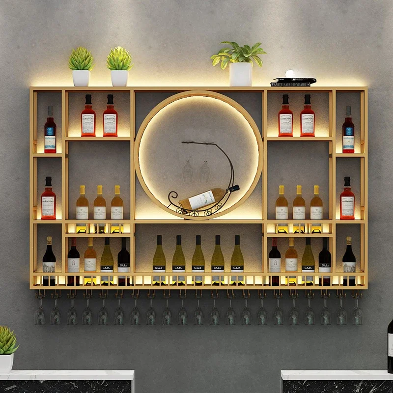 Estante De exhibición De vino moderno para sala De estar, mueble nórdico creativo De diseño Industrial para Whisky, Boutique, color negro