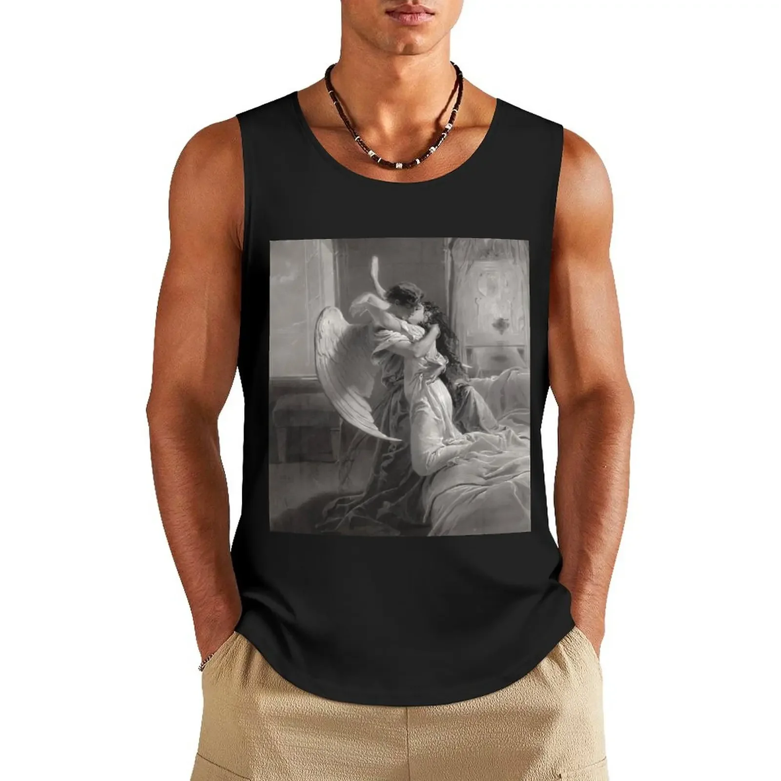 Romantic Encounter by Mihaly von Zichy Tank Top clothes for men summer Men's t shirt sports clothes for men