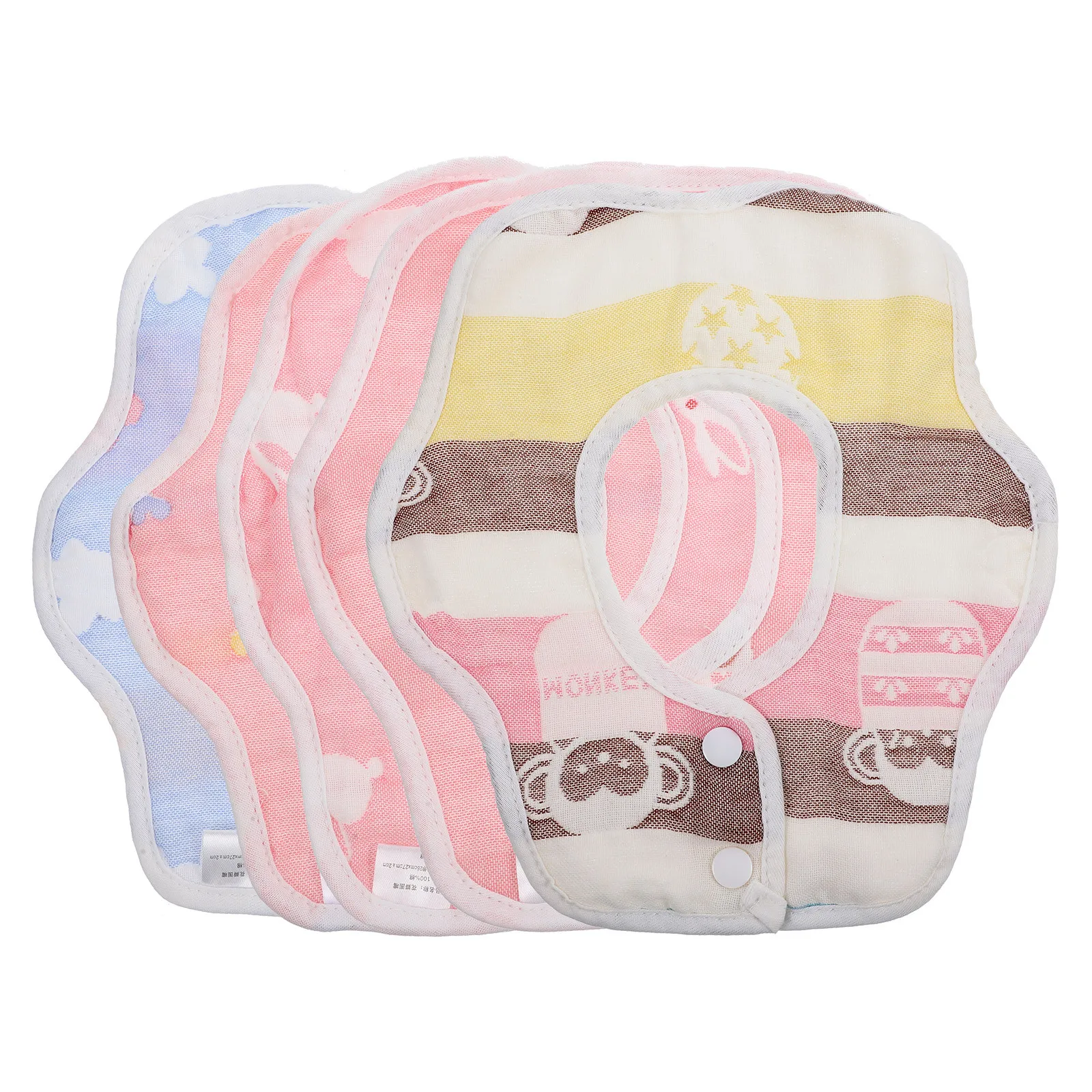 5 قطعة مناشف لعاب الأطفال القطنية الكرتون المطبوعة لينة ماصة الرضع المرايل تغذية الترويل المرايل تنفس استخدام الوليد #1