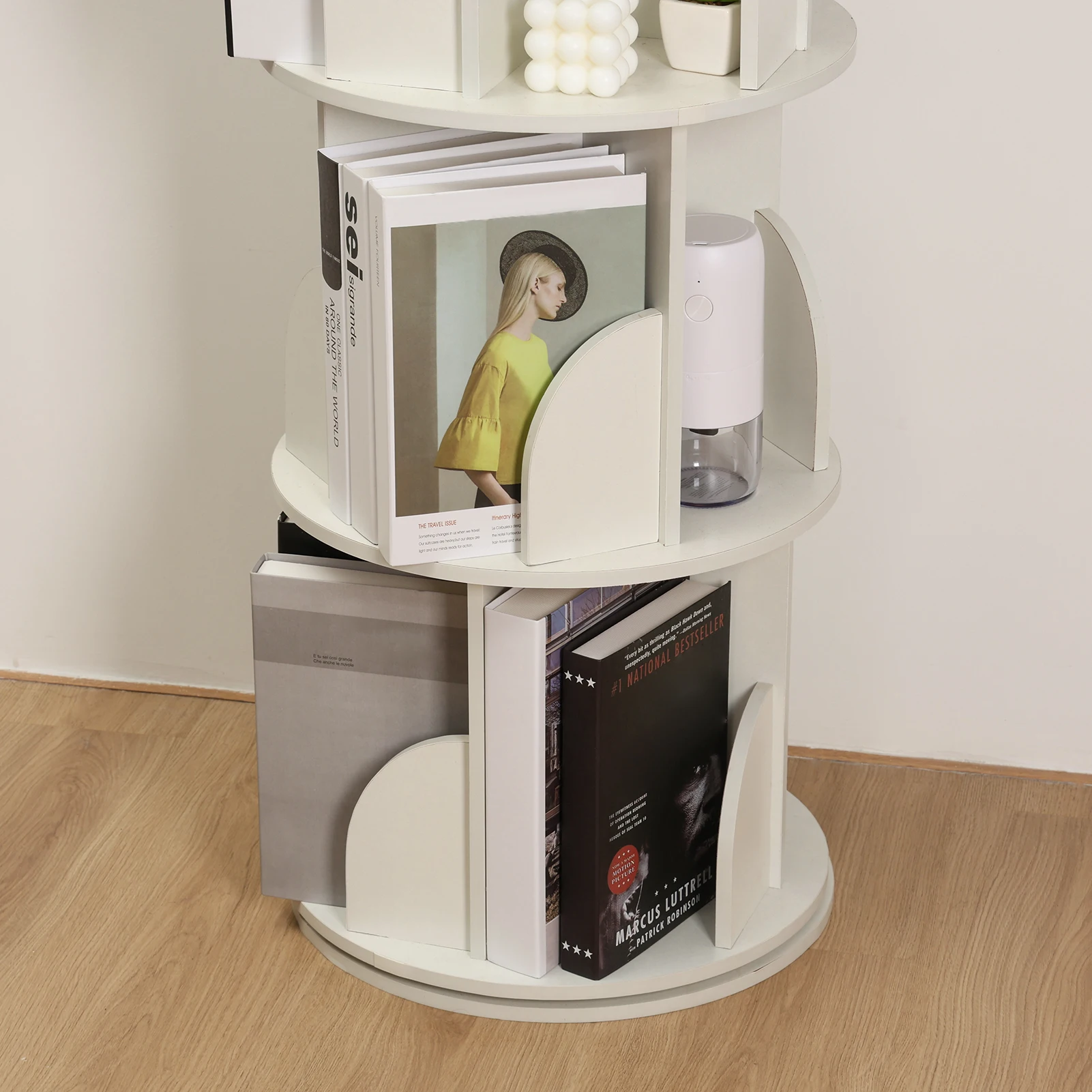 Rotary Bookshelf Floor Household Dollhouse Vertical Spinning Small Rotating Nordic Bookcase Separator Buchregal Salon Furniture