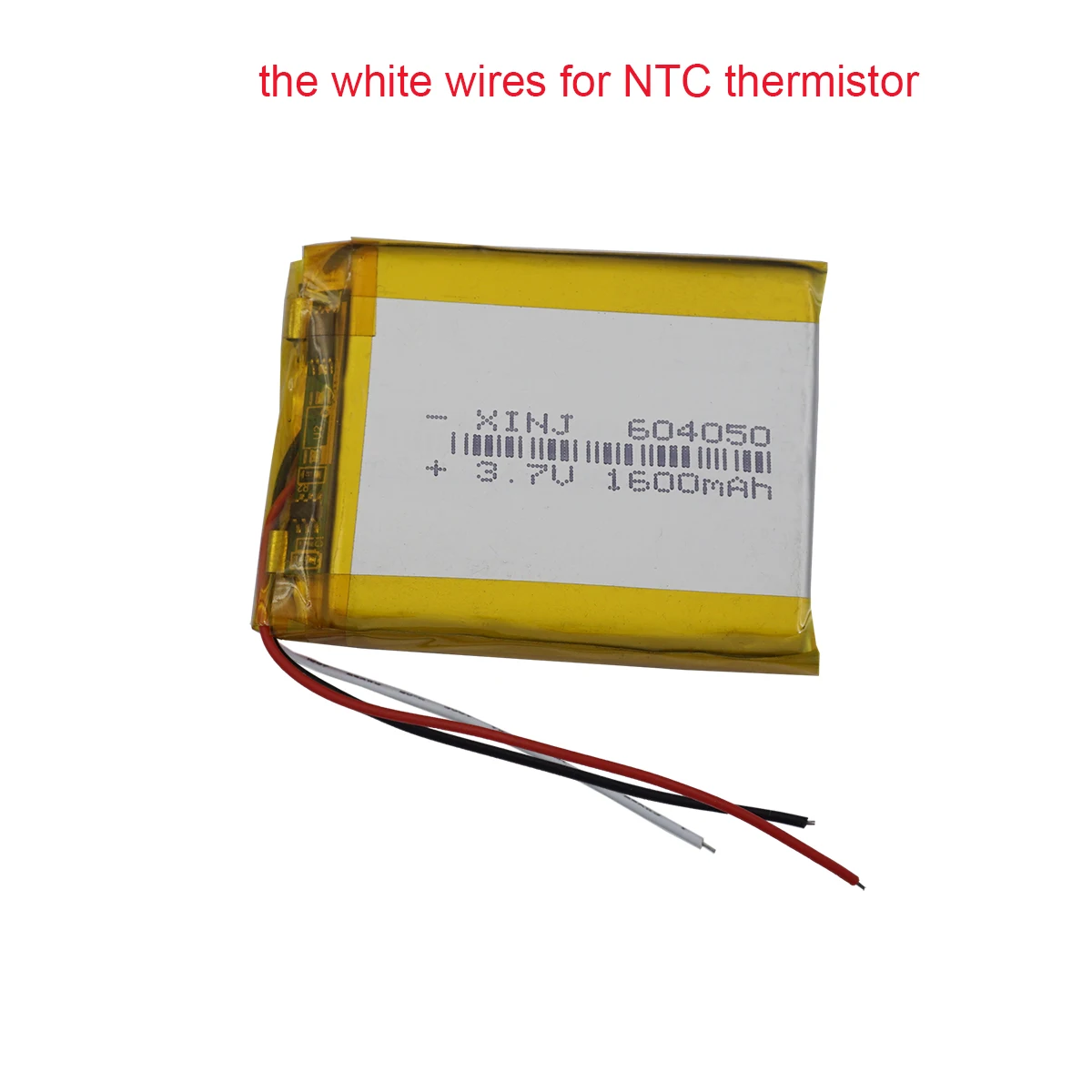 3.7V 1600mAh 5.92Wh Polymer Li LiPo Battery 604050 NTC Thermistor 3 Wires  For GPS Camera Video