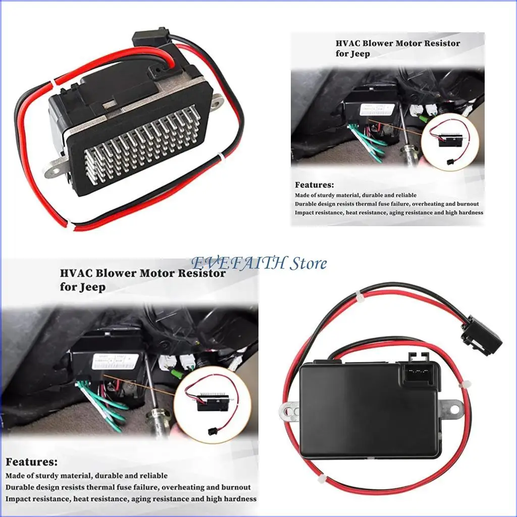 

124B AC Blower Motor Resistor Control Module for 1999-2004 5012699AA 05012699AA RU358