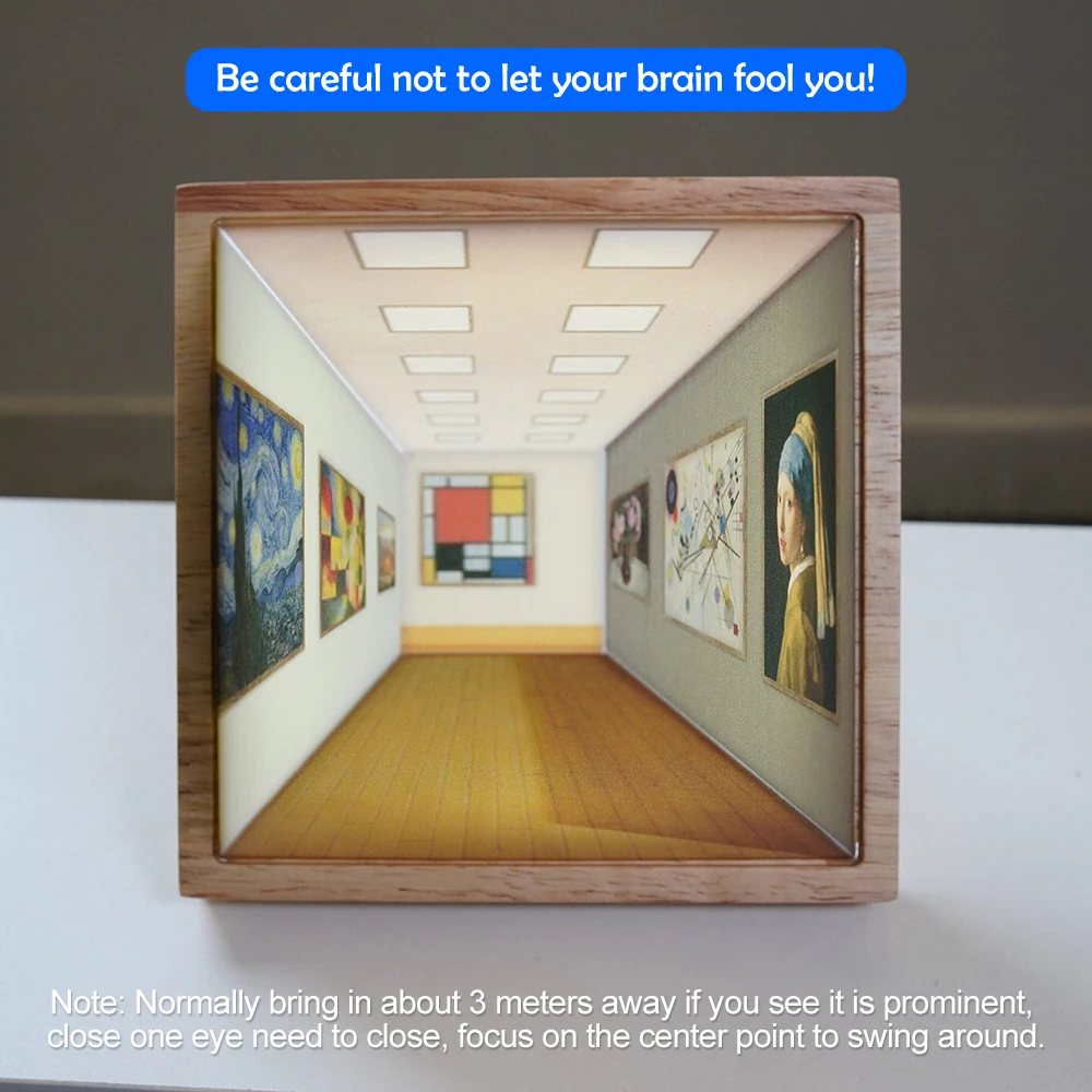 F2 ความแปลกใหม่ 3D โคมไฟ Naked Eye Visual Night Light Optical Art บรรยากาศโคมไฟติดผนังภาพวาดแสงเด็กของขวัญ