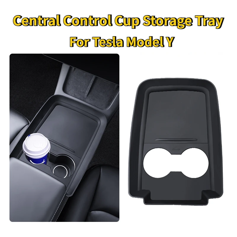 

Center Console Protective Pad for Tesla Model Y Silicone Central Control Push-pull Anti Slip Pad Cup Storage Tray Accessories