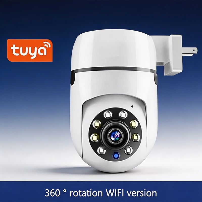 Tuya WIFI Intelligent Wireless Mobile Tracking Camera Night Vision Surveillance Camera Home Indoor Dual Light Source Plug Shaker