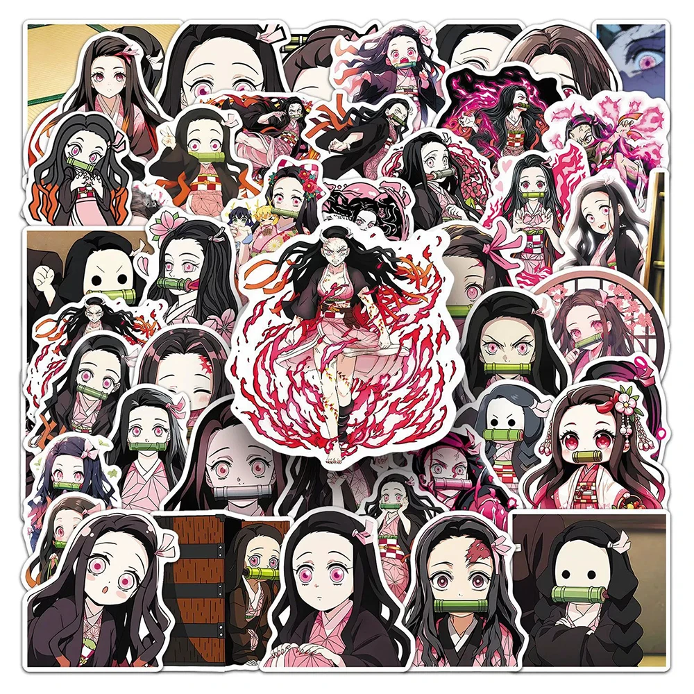 10/30/50 Stück Mädchen Kamado Nezuko Demon Slayer Aufkleber Anime Aufkleber DIY Computer Motorrad Laptop Gepäck Kawaii Cartoon Aufkleber