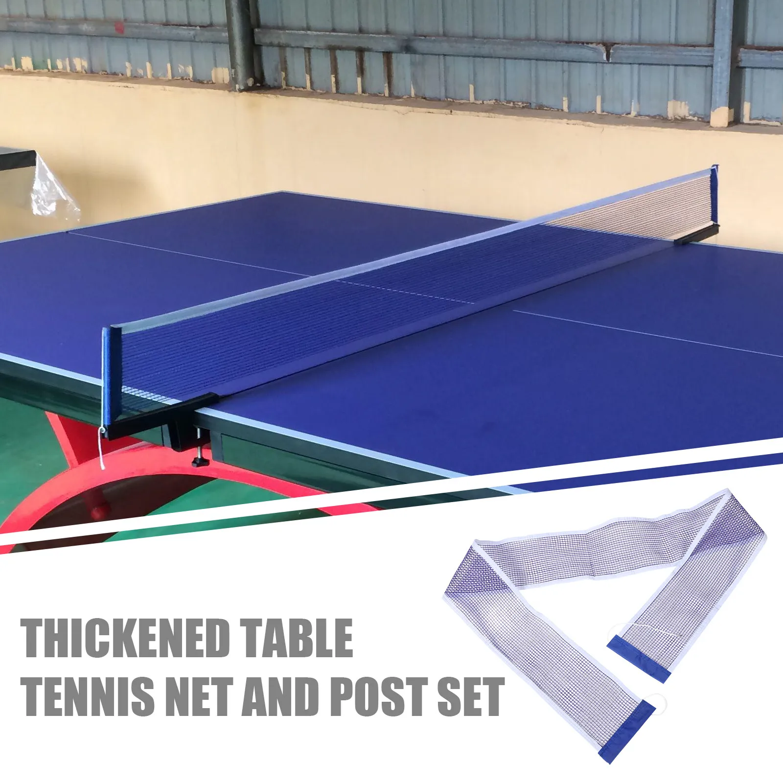 Portable Thickened Table Tennis Net Blue Retractable Replacement Mesh Kit Outdoor Indoor Sports Practice Trainer