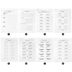 8sheets Eyelash Practice Paper Single-root Grafting Practice Course Beauty Eyelashes Workbook for beginner Makeup tool