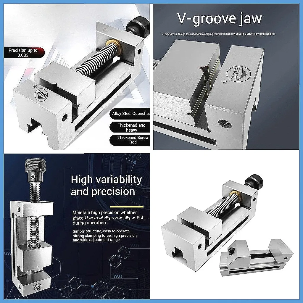 4 Inch QGG100 CNC Vise, Precision Right Angle Tool Maker Vise for Milling & for Surface Grinder Machine