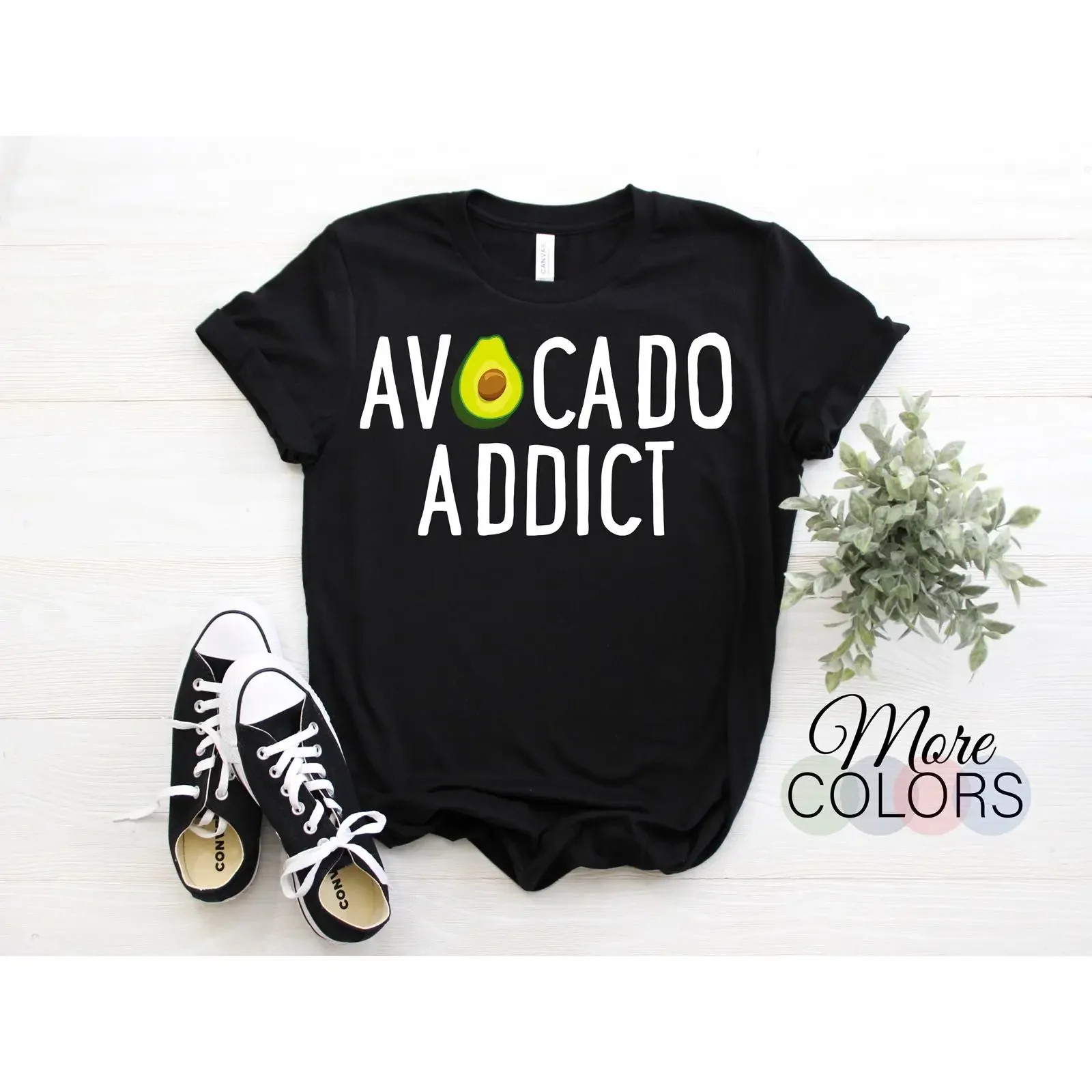 Avocado Addict Funny T Shirt Casual Vegan for Lovers Cute Top vintage Washed Versatile graphic homme Top For Everyday Wear