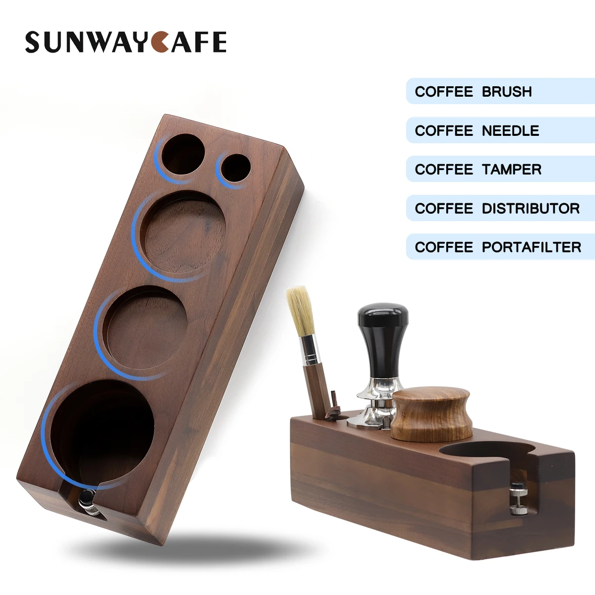 

Walnut Wood Coffee Filter Tamper Holder Espresso Tamper Mat Stand Coffee Maker Support Base Rack Coffee Accessories for Barista