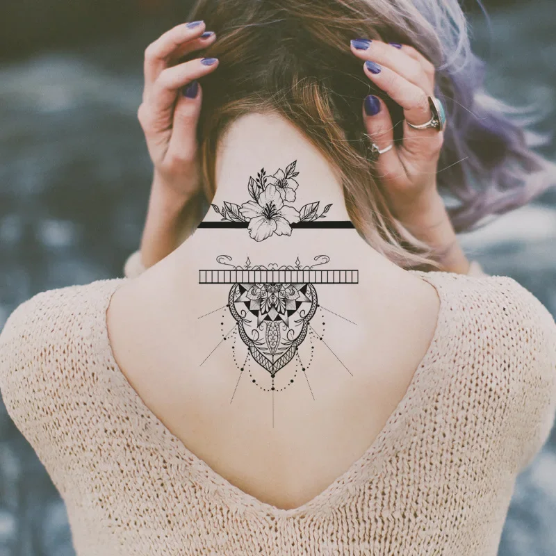 

190 * 120Mm Waterproof Tattoo Sticker Fashionable and Beautiful Totem Symbol Geometric Shape Decoration Temporary Tattoo Sticker