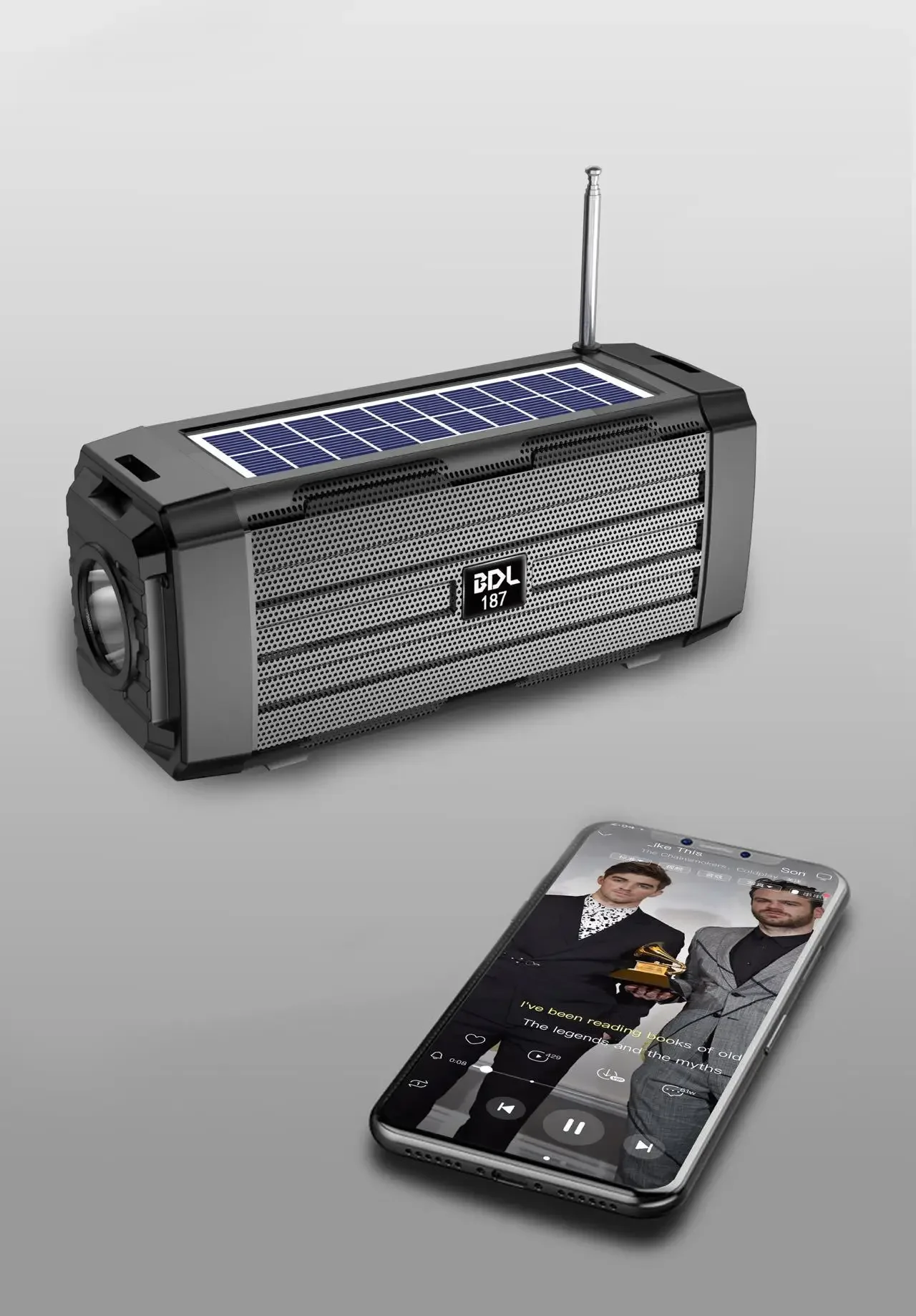 Портативная уличная аудиосистема с солнечной зарядкой, подвесная Спортивная Bluetooth-Колонка большого объема