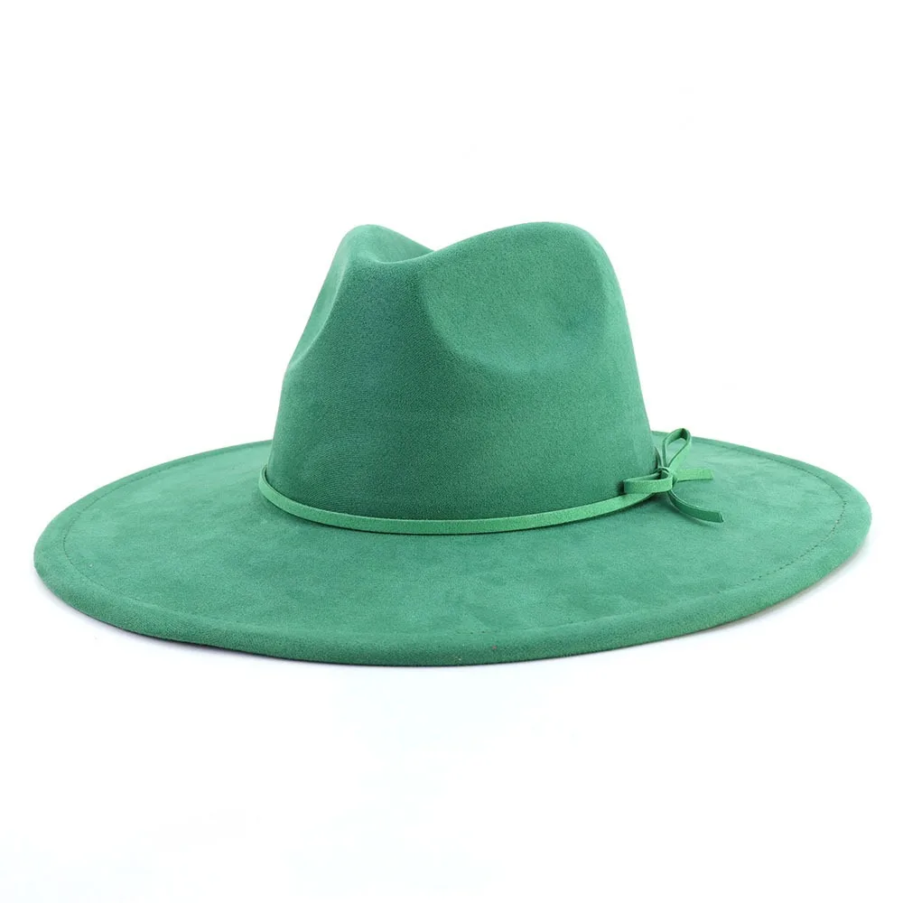 10cm Big Brim Suede Top Hat Jazz Fedora Hats Fascinators for Women Elegant Party Wedding Designer Felt Cap Men Dress Hats