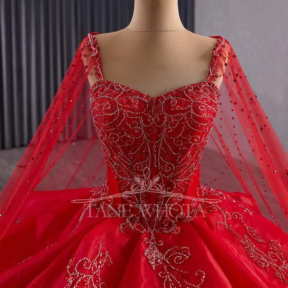 

Платье для Кинсеаньеры 2026 года, красное, с пайетками и бисером, на тонких бретелях, с индивидуальным дизайном, 2-в-1, со шнуровкой сзади