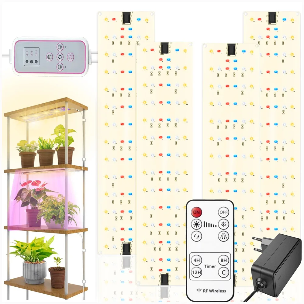 

Фотопанель для выращивания растений, 2024 Φ, Ультратонкий Таймер полного спектра с регулируемой яркостью, пульт дистанционного управления под лампой для выращивания растений в помещении