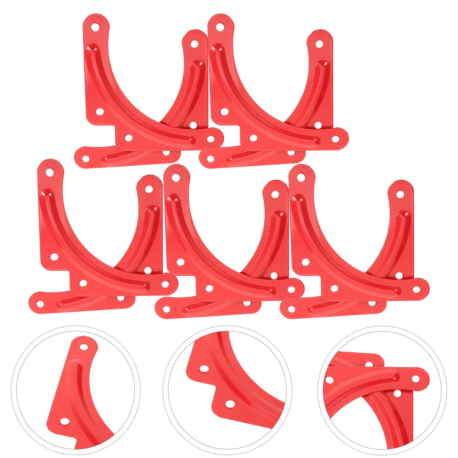 

10Pcs Ladder Corner Reinforcement Plate Aluminum Alloy Thick Corner Bracket Red Step Ladder Fixing Sheet Heavy Duty Support
