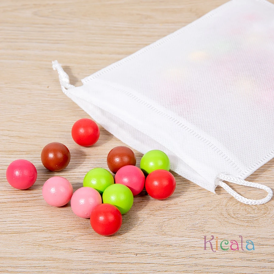 モンテッソーリ早期教育木製子供用色分類マッチングフルーツ認知ビーズ細かい運動訓練1セット