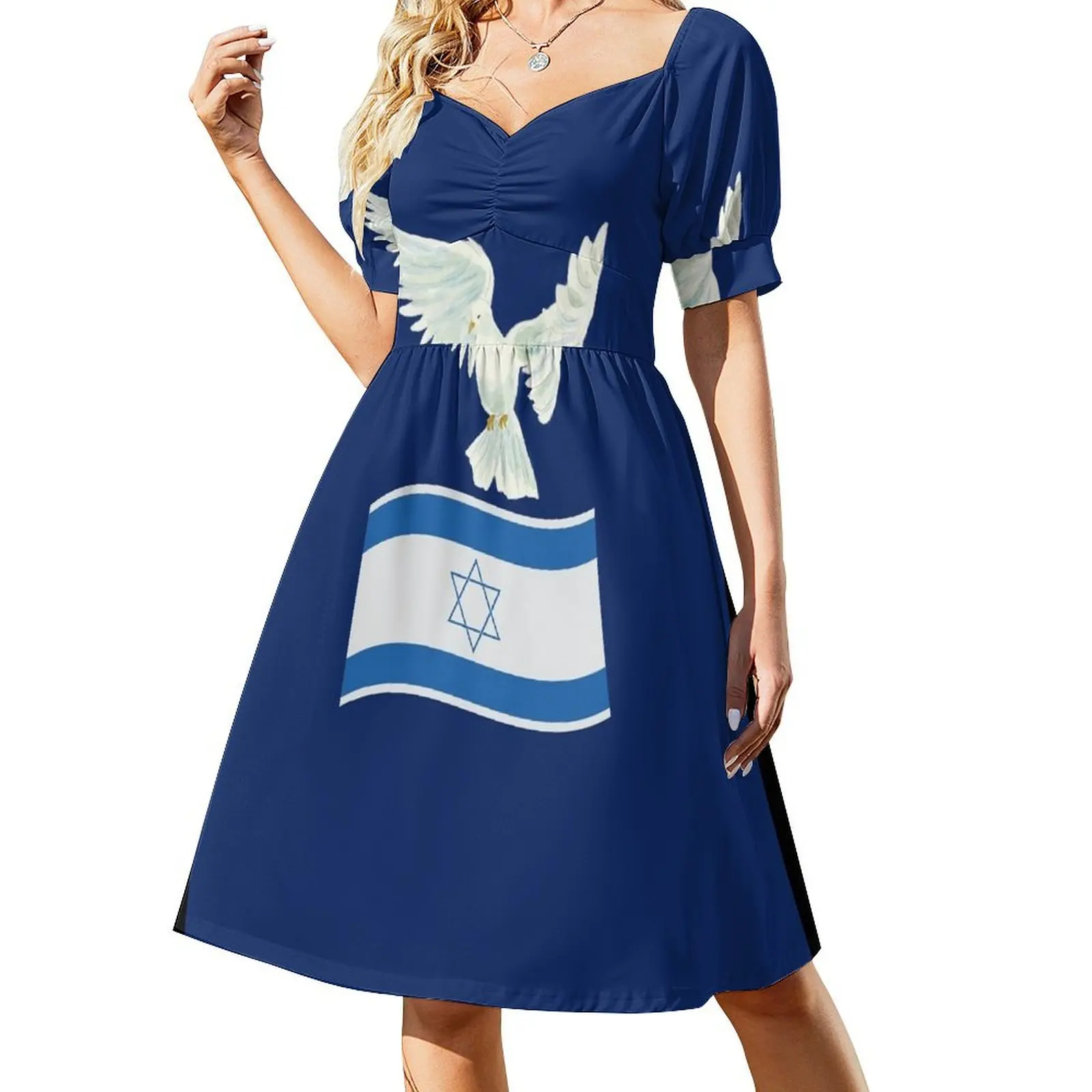 

Happy Hanukkah, Happy Hanukkah Face Mask, Happy Hanukkah Menorah, Jewish Gift, Hanukkah Gift, Short-Sleeved Dress Dress woman
