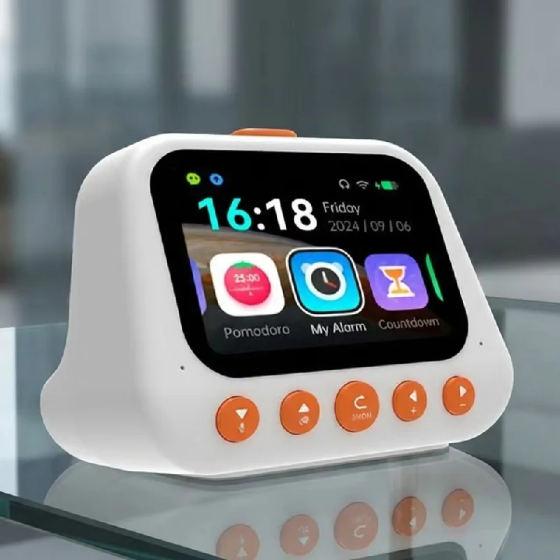 AI Smart Alarm Clock Talking Buddy Educational Clock Music/Stories Player Pomodoro Timer Cool Robot Gift for Boys Girls
