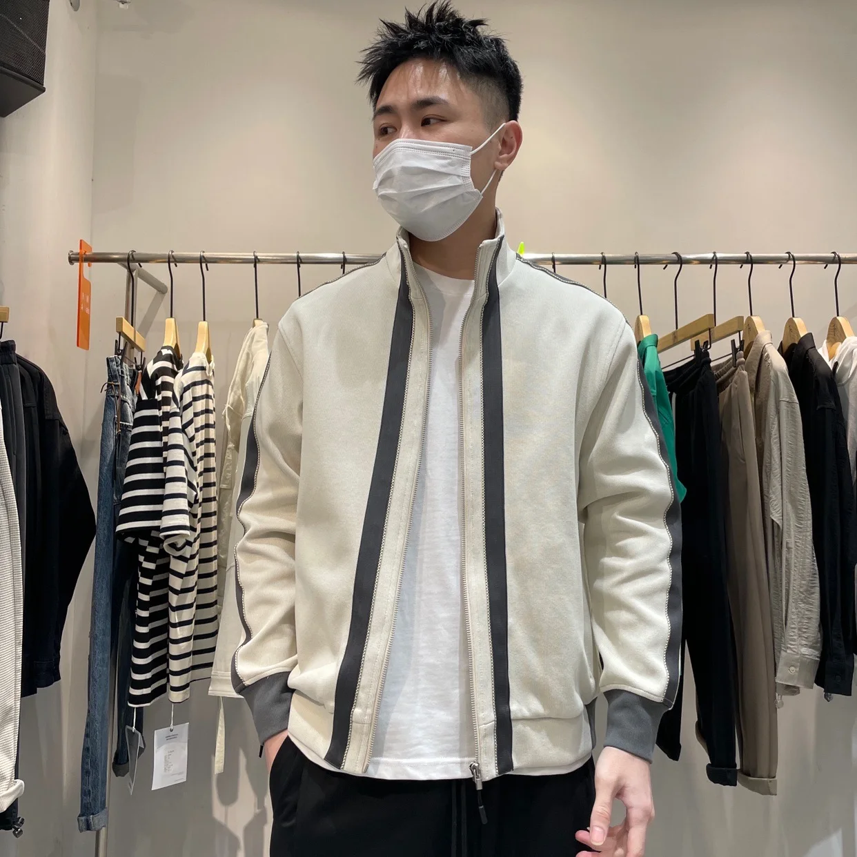 

Мужская вязаная куртка с двойной молнией, свободного кроя, в стиле колор-блок, осенняя, модная, брендовая, уличная одежда, молодежная верхняя одежда