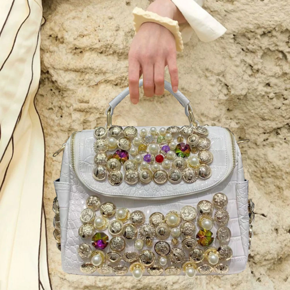 

Ladies' fashionable retro diamond studded dinner handbag, elegant dress, luxurious single shoulder crossbody bag