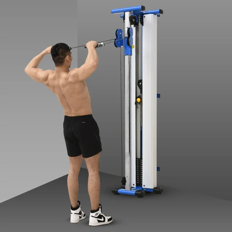 Fitness equipment Wall Mounted Squat Rack Cable Station Gym Pull Down with Adjustable Dual Pulley Station