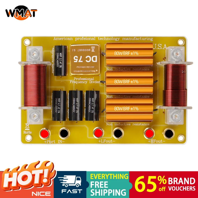 

1015 Crossover Network Audio Filter For 12-15 Professional Speakers High Power Metal Amplifier Accessory Distortion-Free Sound