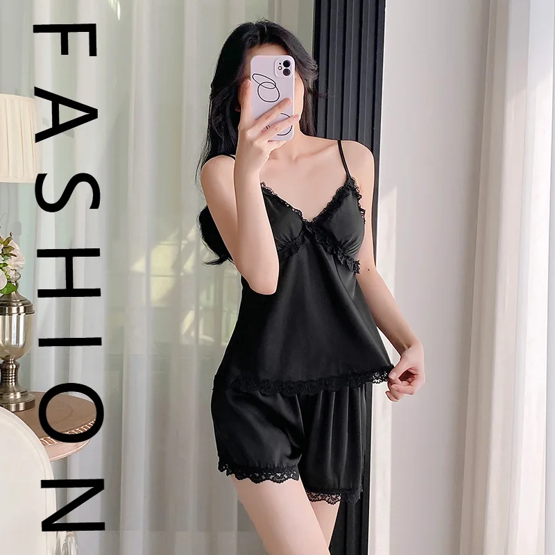 

Летние однотонные весенние шорты для отдыха для девочек, комплект с шортами на подтяжках, сексуальный, дышащий и удобный, с подушечкой на грудь, чистое желание, новинка