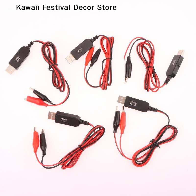【K】1 Piece Multimeter Microphone Toy's Remote  Devices USB 5V To 3/6/9/12V Converter Step Up Voltage Converter Power Cable